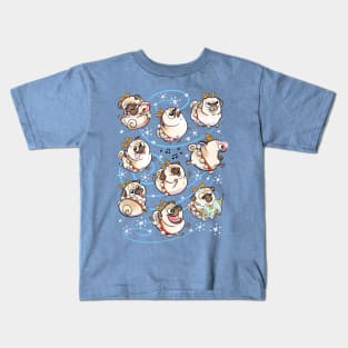 Reindeer Pugs Kids T-Shirt